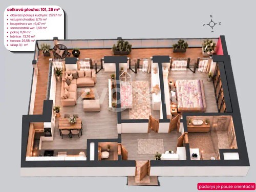 Prodej bytu 3+kk 75 m²