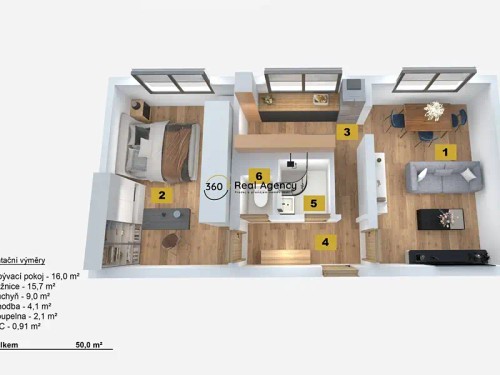 Prodaný byt 2+1 50 m²