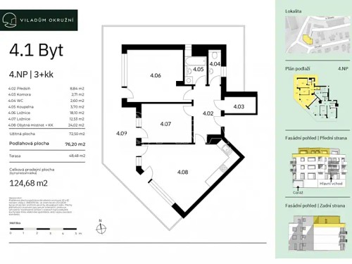 Prodej bytu 3+kk 76 m²