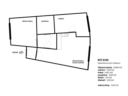 Prodej bytu 3+kk 71 m²