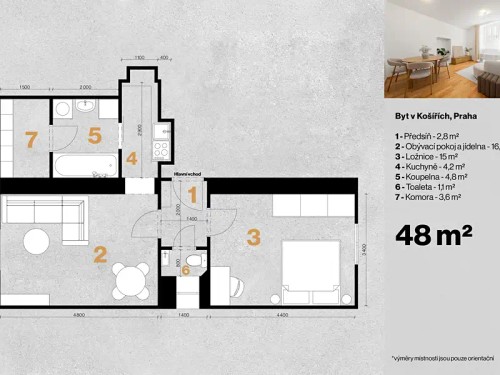 Prodej bytu 2+kk 50 m²