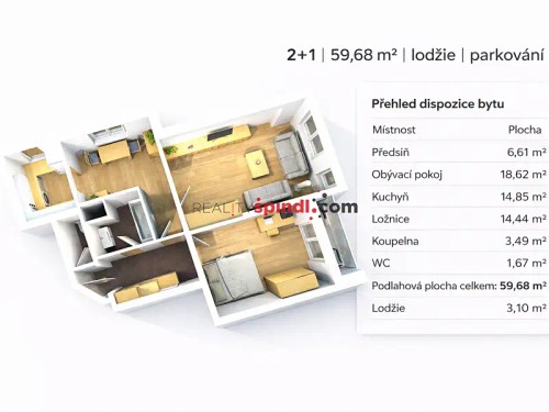 Prodej bytu 2+1 59 m²