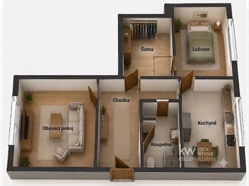 Prodej bytu 2+1 62 m²