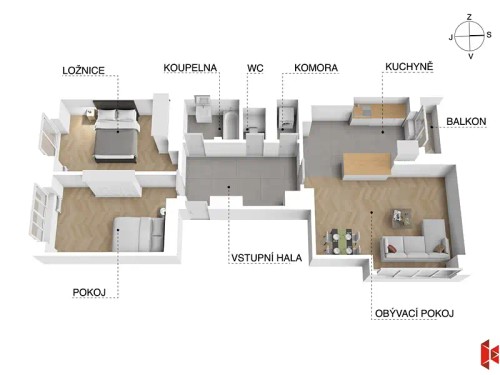 Prodej bytu 3+kk 75 m²