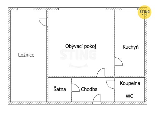 Prodej bytu 2+1 44 m²