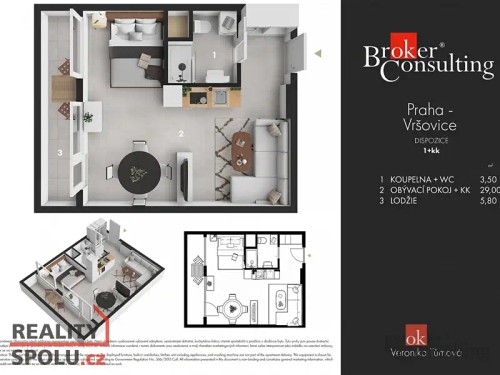 Prodaný byt 1+1 34 m²