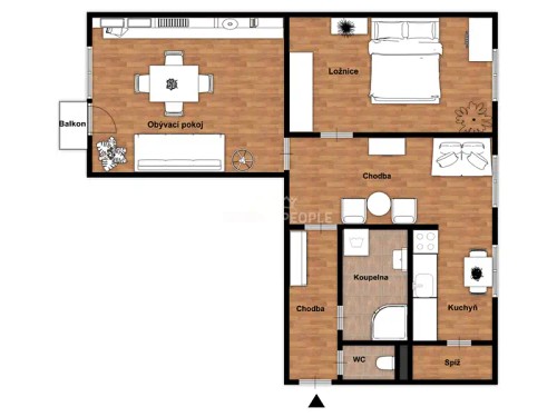 Prodaný byt 3+kk 62 m²