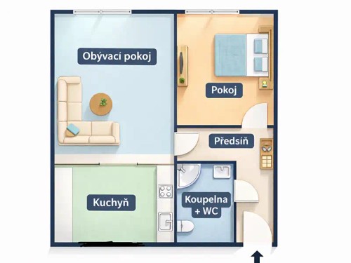Prodej bytu 2+kk 43 m²