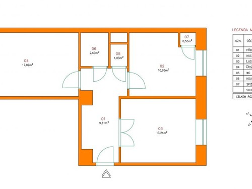 Prodaný  byt 2+1 56 m²