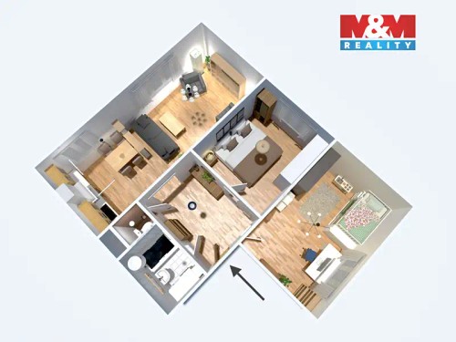 Prodaný  byt 3+kk 74 m²