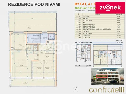 Prodej bytu 4+kk 93 m²