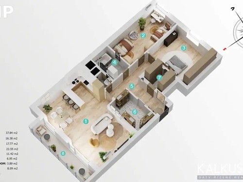 Prodaný  byt 3+kk 101 m²