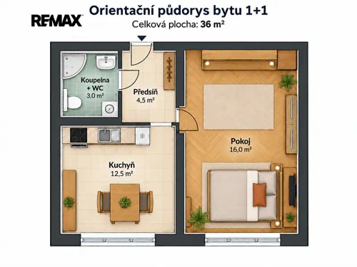 Prodej bytu 1+1 36 m²