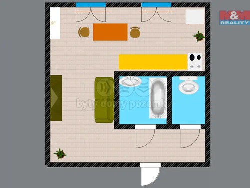 Prodaný  byt 1+1 34 m²