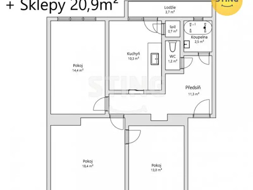 Prodej bytu 3+1 72 m²