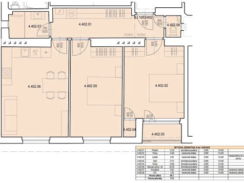 Prodej bytu 3+kk 72 m²