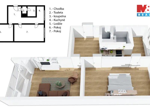 Prodej bytu 2+1 62 m²