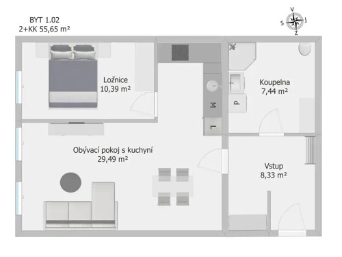 Prodej bytu 2+kk 56 m²