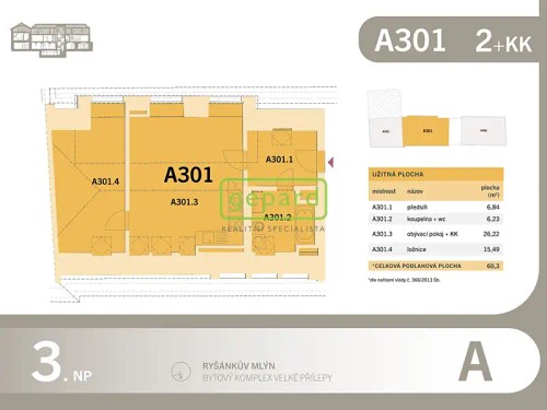 Prodaný byt 2+kk 55 m²