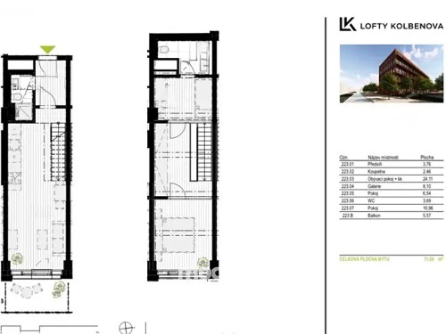 Prodaný byt 3+kk 71 m²