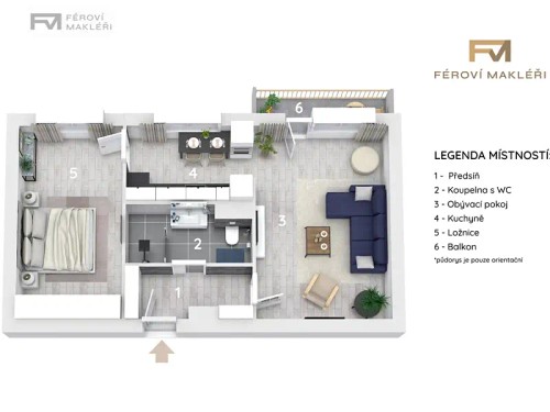 Prodej bytu 2+1 49 m²