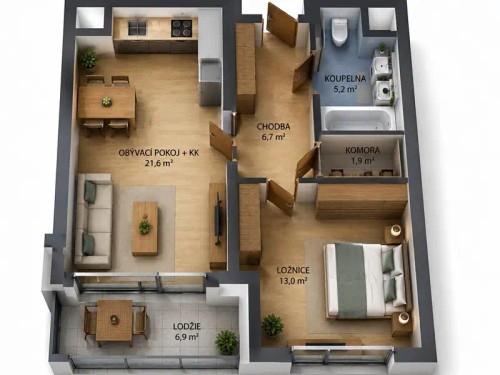 Prodej bytu 2+kk 57 m²