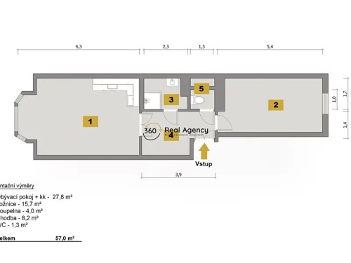 Prodaný byt 2+kk 54 m²