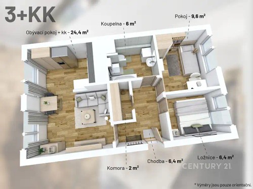 Prodaný  byt 3+kk 54 m²