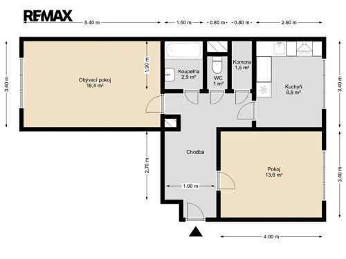 Prodej bytu 2+1 56 m²