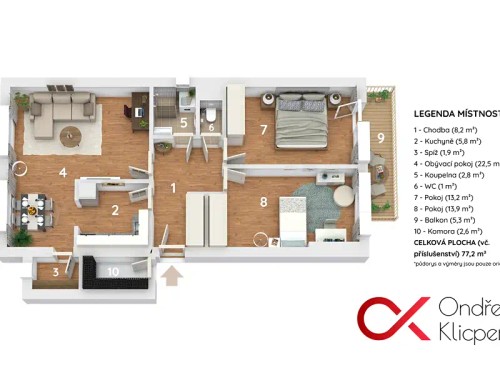 Prodej bytu 3+1 75 m²