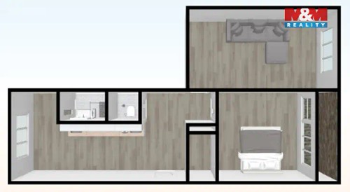 Prodaný byt 2+1 56 m²