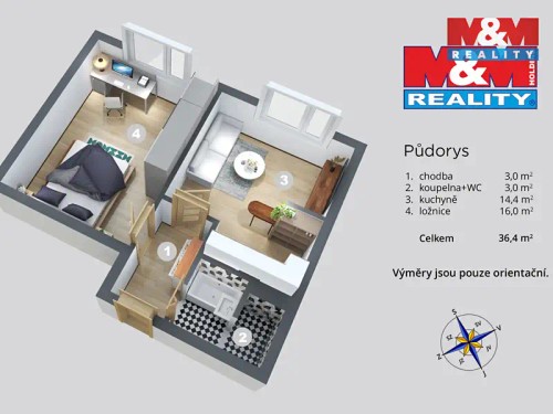 Prodaný byt 1+1 36 m²