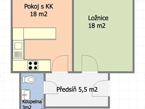 Prodaný byt 2+kk 46 m²
