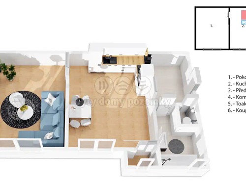 Prodaný byt 1+1 50 m²