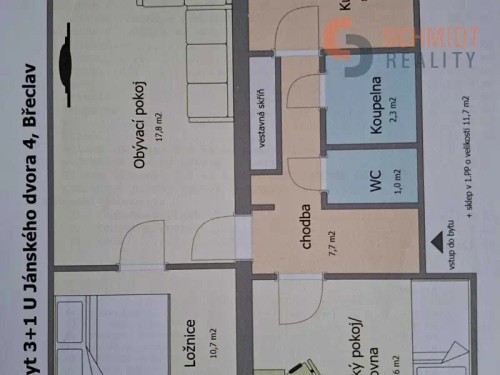 Prodaný  byt 3+1 73 m²