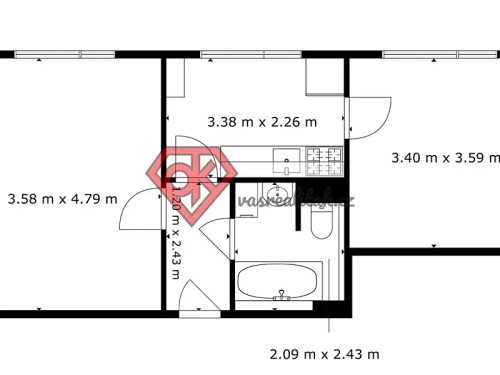 Prodej bytu 2+1 48 m²