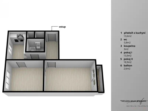 Prodej bytu 2+1 52 m²