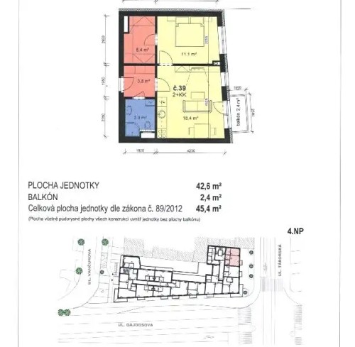 Prodaný  byt 2+kk 42 m²