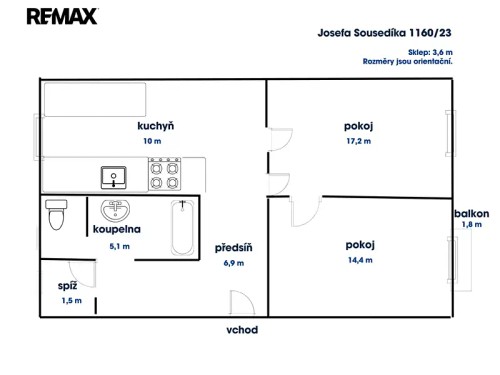 Prodej bytu 2+1 55 m²