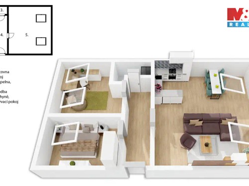 Prodaný byt 3+kk 84 m²