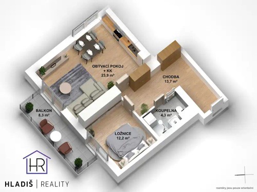 Prodej bytu 2+kk 46 m²