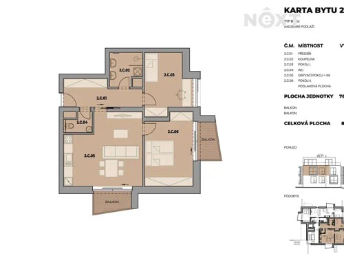 Prodej bytu 3+kk 83 m²