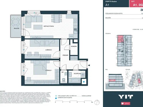 Prodej bytu 3+kk 75 m²