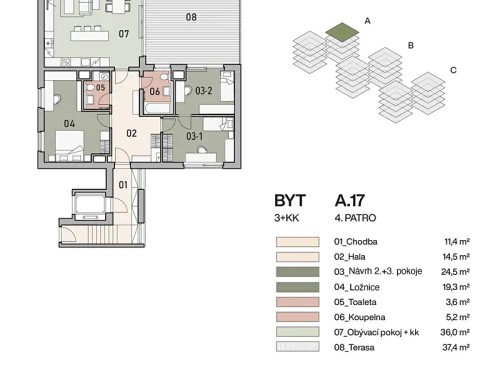 Prodej bytu 3+kk 119 m²