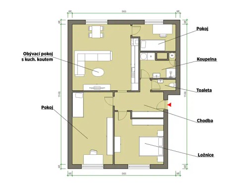 Prodaný  byt 4+kk 86 m²