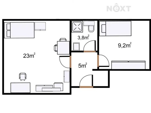 Prodej bytu 2+kk 41 m²