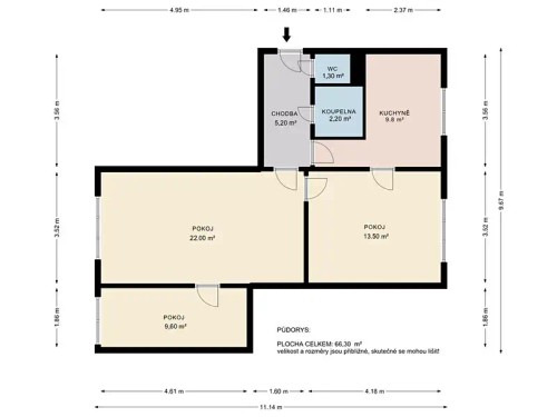 Prodaný byt 3+1 66 m²
