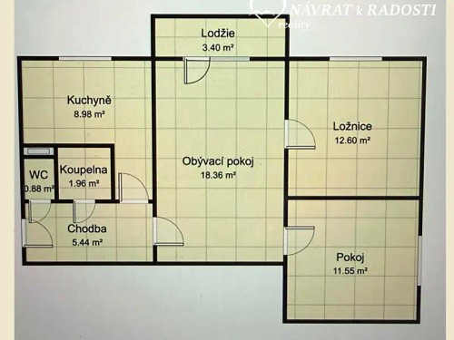 Prodaný byt 3+1 60 m²