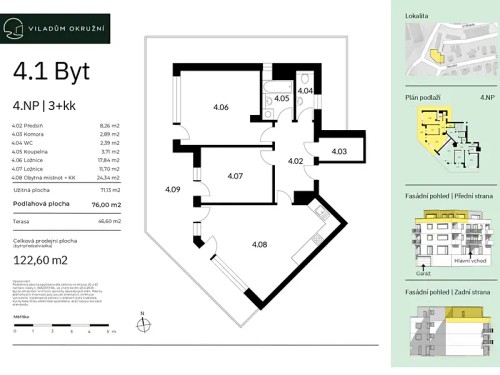 Prodej bytu 3+kk 76 m²