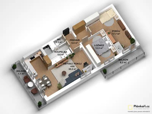 Prodaný byt 3+kk 87 m²
